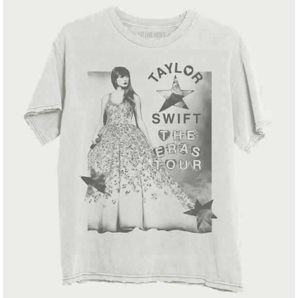 TAYLOR SWIFT | CREAM (BEIGE) OFFICIAL ERAS ENCHANTED OVERSIZED T-SHIRT | size M - Picture 5 of 6